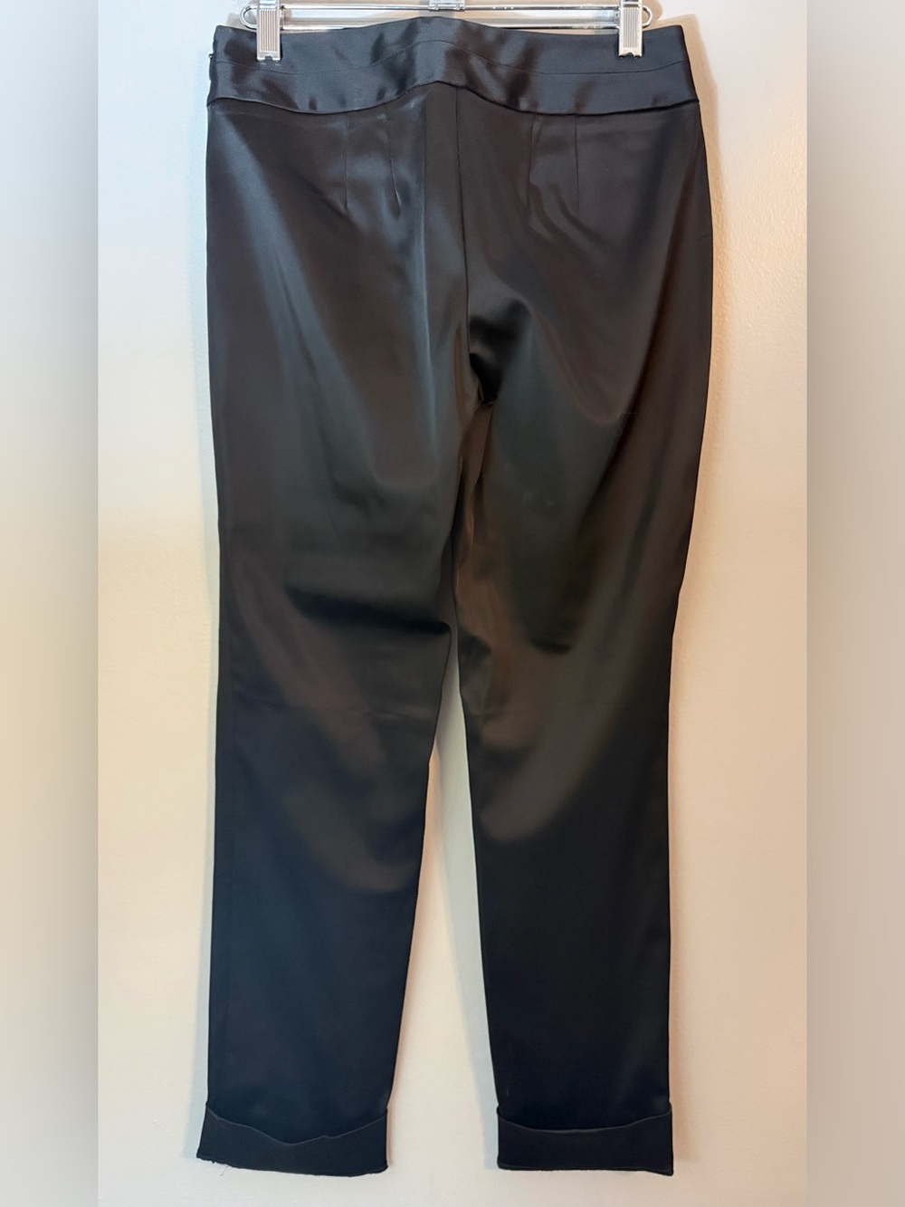 WHBM NEW Satin Slim Leg Pants Black Size 0R - Picture 3 of 11